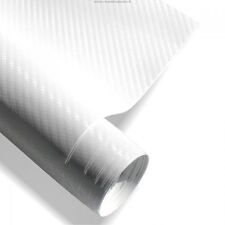 PELLICOLA ADESIVA 200 X 60 IN CARBONIO BIANCA 3D ANTIGRAFFIO TUNING AUTO MOTO