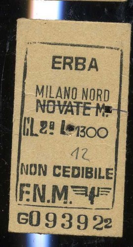Biglietto treno ferrovia erba - treno,
