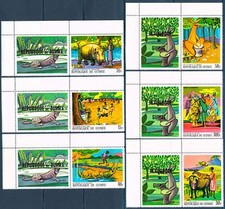 Guinea 1968 Fiabe Coccodrilli Leopardo Ippopotamo Leone Bufalo Lepre Tamburo/Musica