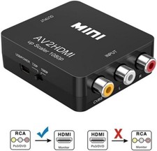 RCA to HDMI Adattatore, Convertitore RCA HDMI 1080P Mini AV a HDMI Composito CVB