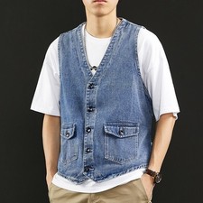 Giubbotto uomo denim scollo V