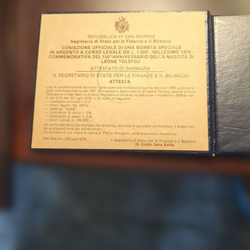 Moneta argento 1000 lire san - argento,