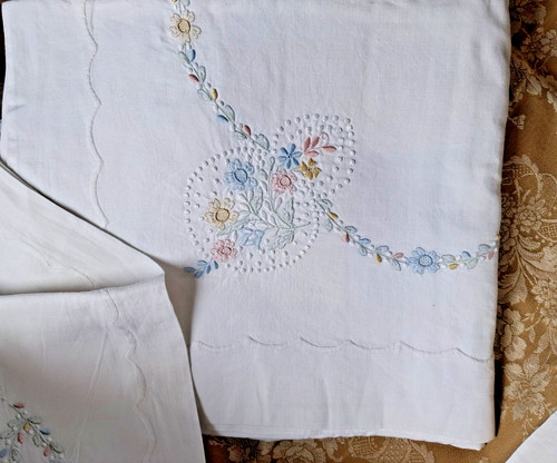 Antico lenzuolo lino con - in,