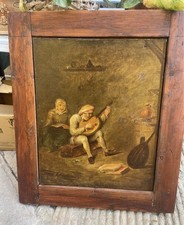 Quadro Antico Olio Su Tela