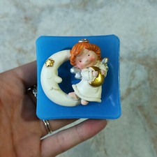 Stampo Angioletto su luna in silicone per creazioni in resina, fimo e gesso