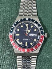 Orologio Uomo TIMEX Q REISSUE TW2T80700 Bracciale Acciaio Blu Vintage Quarzo