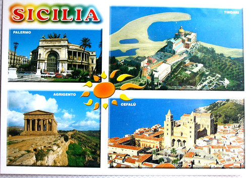 Cartolina sicilia multicolori - cartolina,