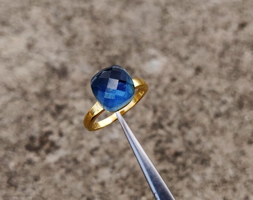 Anello iolite quarzo - anello,