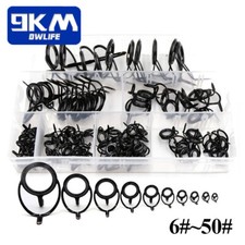 Canna da Pesca Nera Guide Costruzione e Riparazione Misura 6#-50# Acciaio Inox e Ceramica