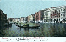 bl483 cartolina venezia citta' canal grande e palazzo ca d'oro