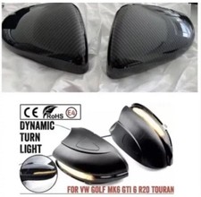 GOLF 6 Specchietti Calotte Carbonio TOURAN Frecce Dinamiche Fumè Tappi