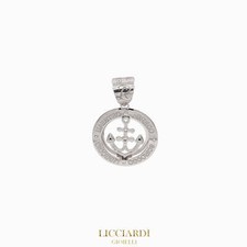 Ciondolo uomo ancora oro bianco 18kt