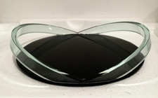 Antico vassoio di design in vetro pesante anni 70 new age molto particolare