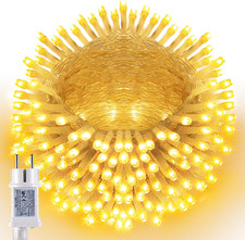 Luci Natale Esterno Bianco Caldo, 10M 100LED Luci Albero Di Natale Adattatore, 8