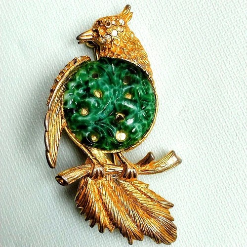Spilla fenice giada vintage