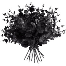 16 Forchetta Nera Foglie Finte