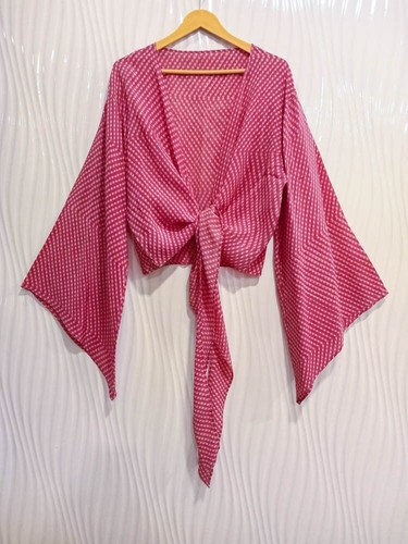 Blusa cravatta rosa crepe
