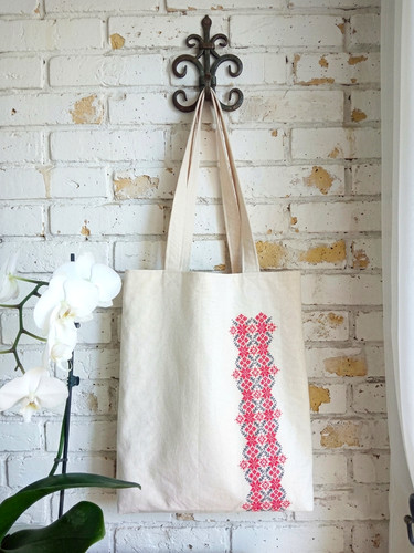 Borsa tote ricamata mano - a,