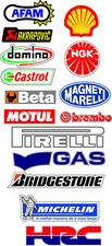 kit 30 adesivi Aufkleber STICKER sponsor tecnici moto hrc akrapovic bmc afam