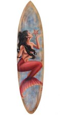 Surfboard 100Cm Sirena Tavola Da Surf Scudo In Legno Sirena Decorazione