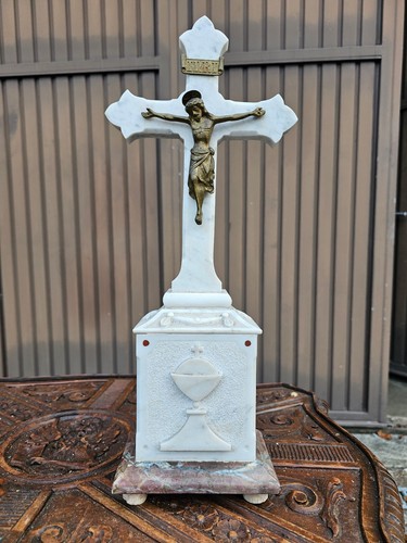 Antique marble altar crucifix