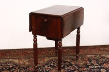 Tavolo a bandelle con cassetti e scomparto posteriore in legno table '800 old