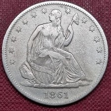 Mezzo dollaro 1861 seduto