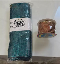 STOCK 1 NASTRO E 1 STOFFA NATALIZIA PER DECORAZIONE ALBERO DI NATALE