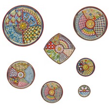 PIATTO MADREPERLA E ORO VERUS CERAMICHE CALTAGIRONE VARI TIPI