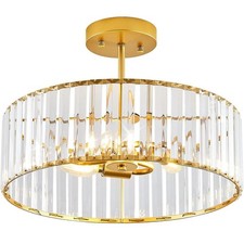 Plafoniera in cristallo oro