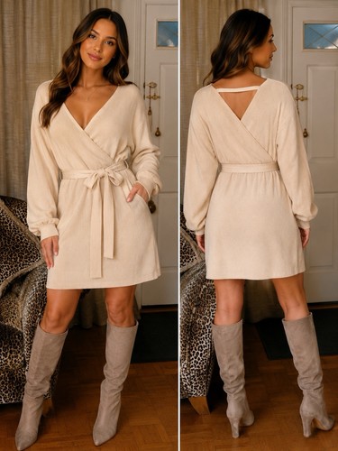 Abito maglione moda - nova, beige