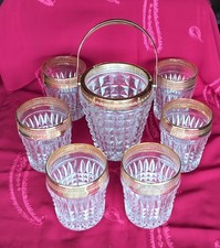 Set Whisky vintage completo di 6 bicchieri e cestello ghiaccio