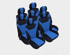7 X Coprisedili Blu Nero Per