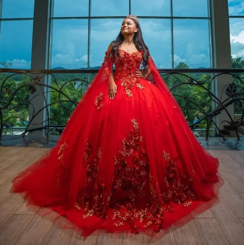 Abito ballo rosso lucido - rosso,
