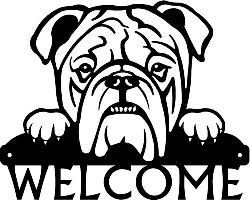 Insegna benvenuto viso cane - di,