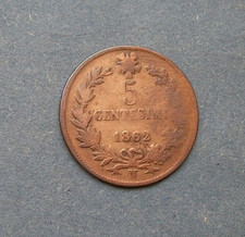 5 centesimi 1862  zecca N