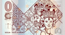 banconota 0 euro zerosouvenir CM ART - RICORDO DELLA SICILIA - TESTE DI MORO