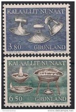 Groenlandia 1986 Antiquariato Acciaio Oggetti Tradizionali Eschimesi Lardo Lampada Artigianato 2v