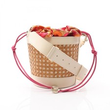 Borsa a tracolla BVLGARI Serpenti Forever pelle paglia bianco beige usata donna