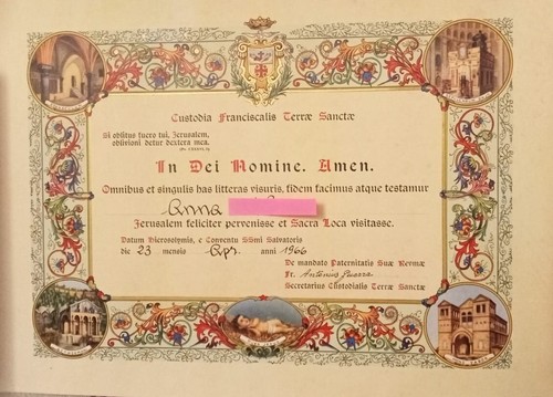 Documento religioso custodia
