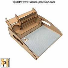 Vassoio da lavoro portatile per hobby A4 con supporto vernice e tappetino da taglio