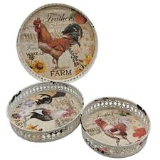 set 3 vassoi metallo tondo