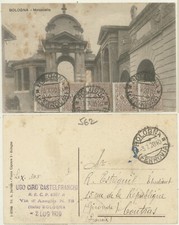 BOLOGNA - MELONCELLO 1920 FRANCOBOLLI DA 1 LIRA CARTOLINA