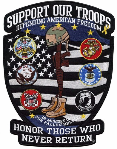 Support our troops patch - 12", |