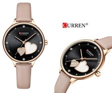 Orologio Da Polso Curren Donna Analogico Quarzo Moderno Fashion Marrone Cuore