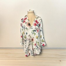 Zara Woman White Floral Blouse