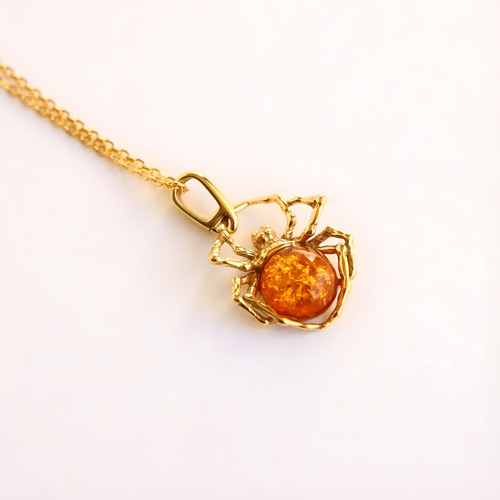 Collana oro ragno ambra - ,