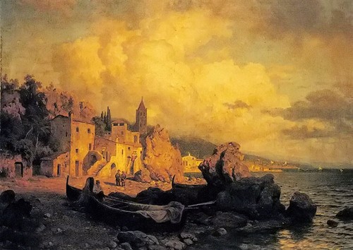 Dipinto olio august wilhelm - dipinto,