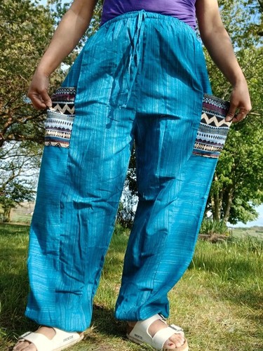 Pantalone harem verde turchese