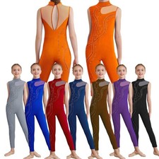 Body bambino ragazza figura pattinaggio unitard competizione tuta allenamento sportivo
